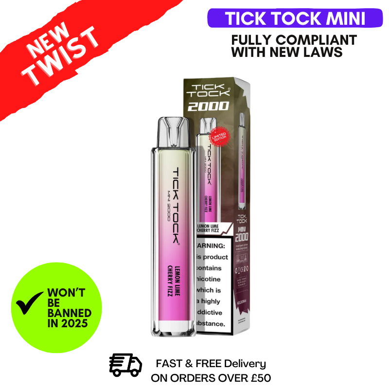 Lemon Lime Cherry Fizz Tick Tock Mini 2000 Puff Kit