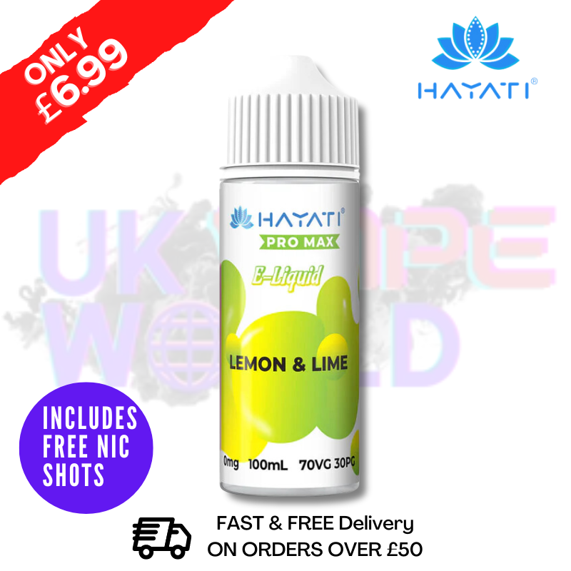 Shop Lemon Lime Hayati Pro Max Shortfill Juice 100ML Eliquid - UK Vape World