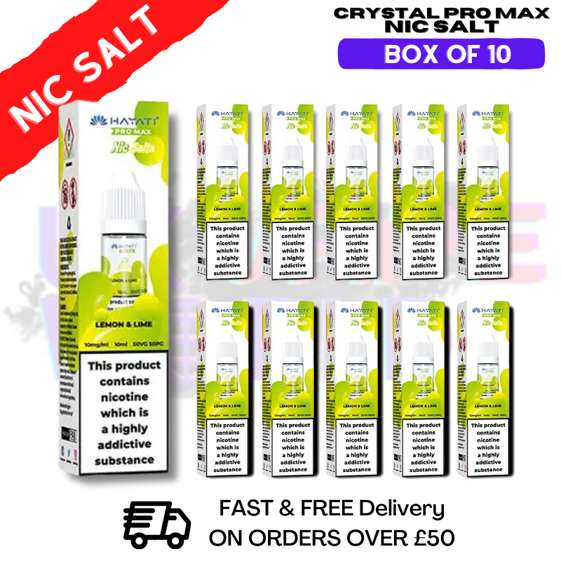 Shop Lemon Lime Hayati Crystal Bar Pro Max Pack Box Of 10 Nic Salt - UK Vape World