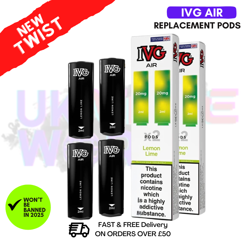 Shop IVG AIR Pods Lemon Lime Pack Of 4 - UK Vape World