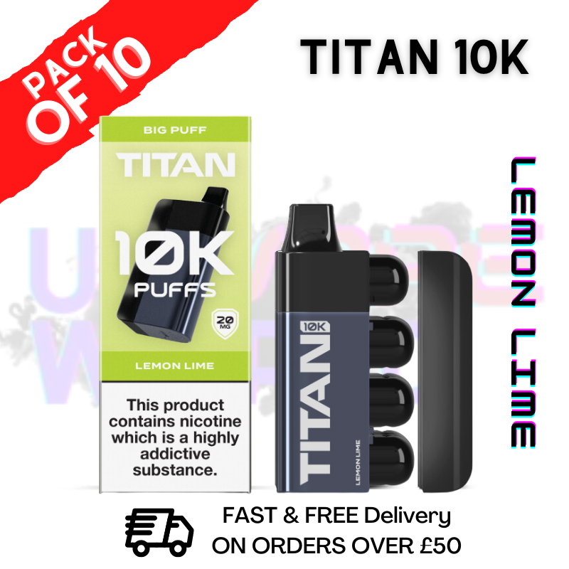 Shop Lemon Lime - Titan 10K Disposable Vape Kit Box Pack Of 10 - UK Vape World