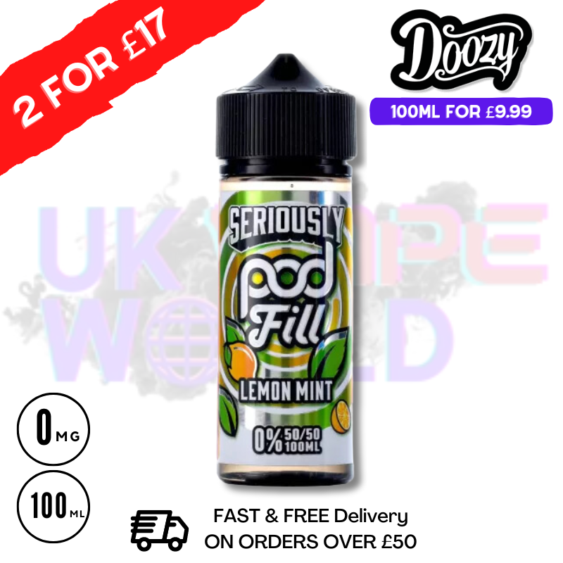 Shop Lemon Mint Seriously PodFill Shortfill Juice (NEW) 100ML Eliquid - UK Vape World