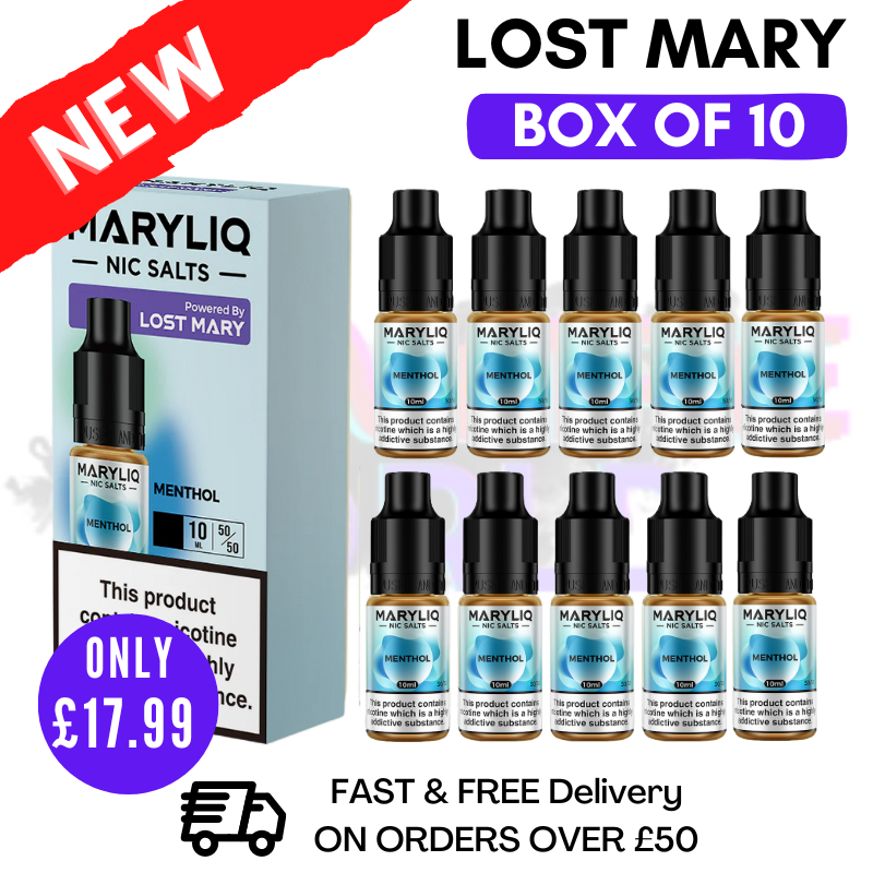 Shop Menthol MaryLiq Nic Salt BOX OF 10 - UK Vape World