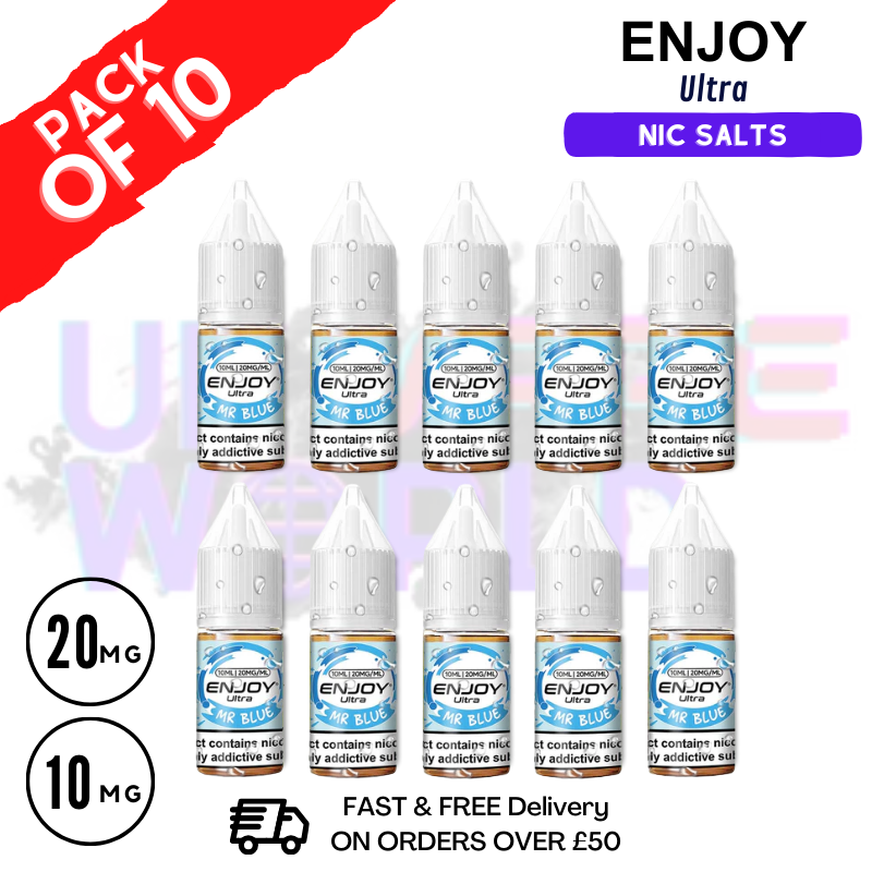 Shop Mr Blue Enjoy Ultra 9000 Nic Salt Box Of 10 - UK Vape World