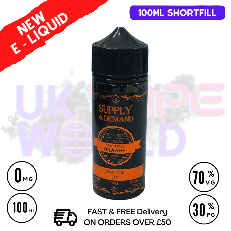 Shop Orange Ice Supply & Demand 100ml Shortfill Eliquid - UK Vape World