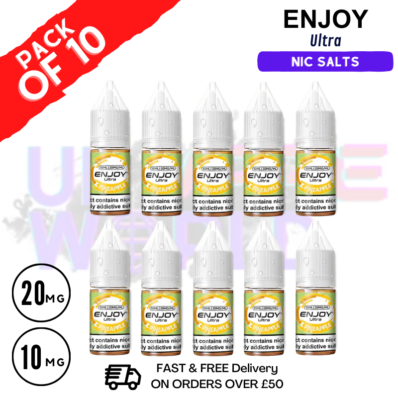 Shop Pineapple Enjoy Ultra 9000 Nic Salt Box Of 10 - UK Vape World