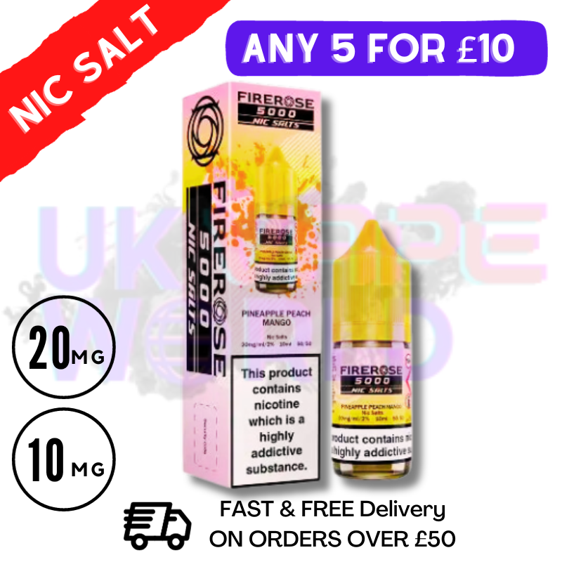 Shop Pineapple Peach Mango - Firerose 5000 Nic Salt E-Liquids - UK Vape World