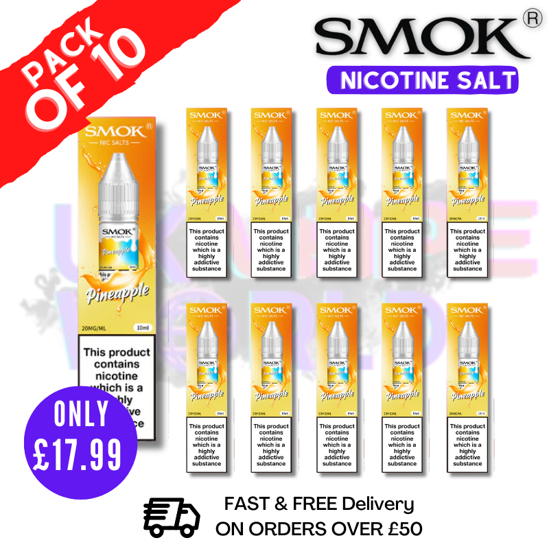 Shop Pineapple Smok Nic Salt E Liquid BOX OF 10 - UK Vape World 