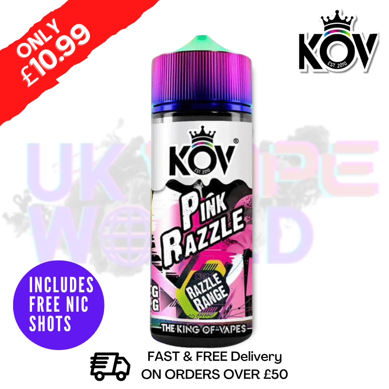 Shop Pink Razzle Range KOV 100ML Eliquid Shortfill E Juice - UK Vape World