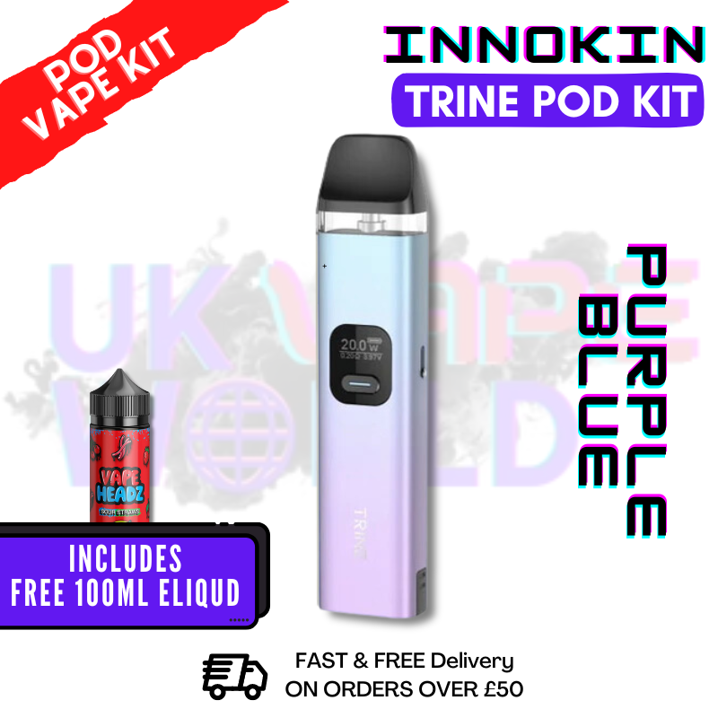 Shop Purple Blue Innokin Trine Pod Vape Kit + FREE 100ML Eliquid - UK Vape World