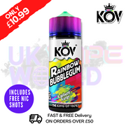 Shop Rainbow Bubblegum Range KOV 100ML Eliquid Shortfill E Juice - UK Vape World