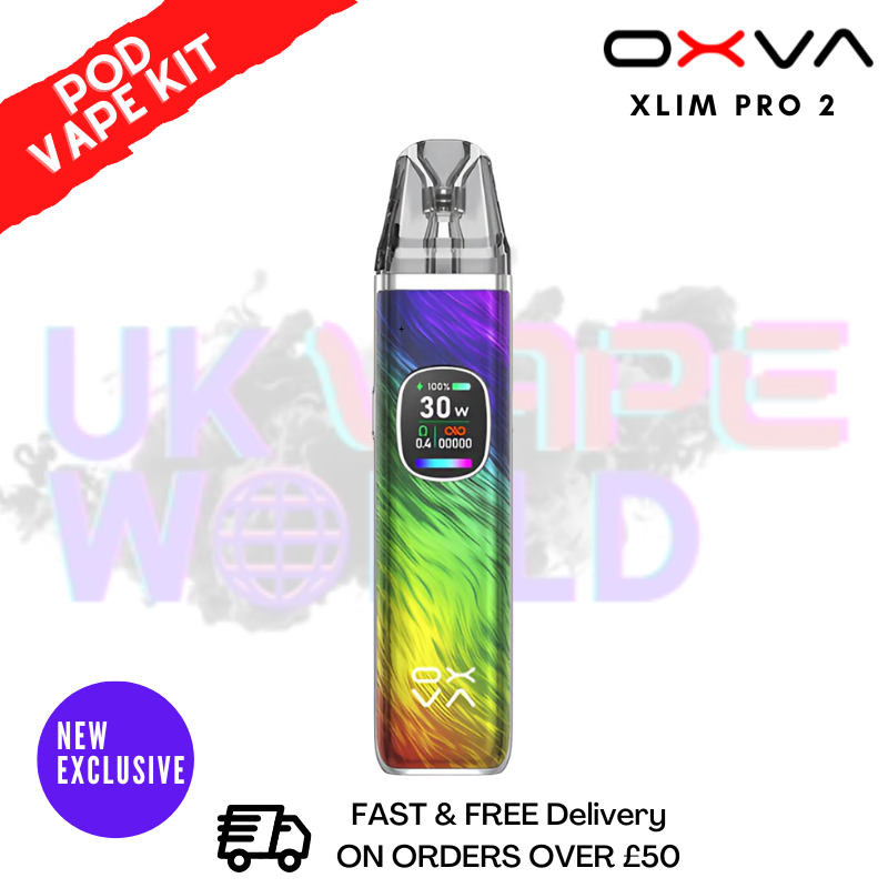 Rainbow Edition Oxva Xlim Pro 2 Pod Kit + Free 100ML Liquid