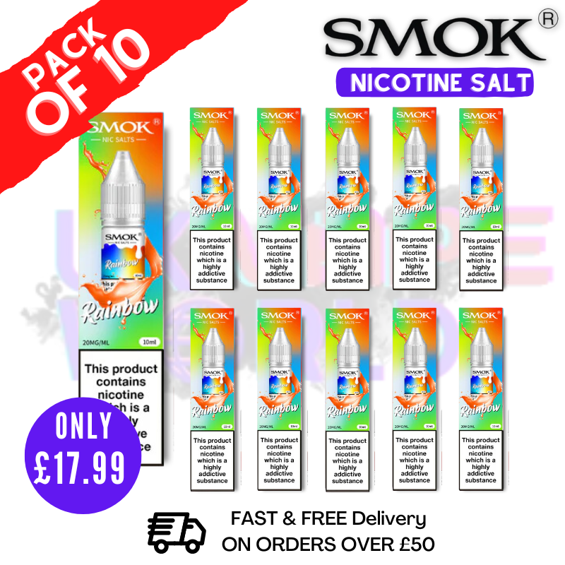 Shop Rainbow Smok Nic Salt E Liquid BOX OF 10 - UK Vape World