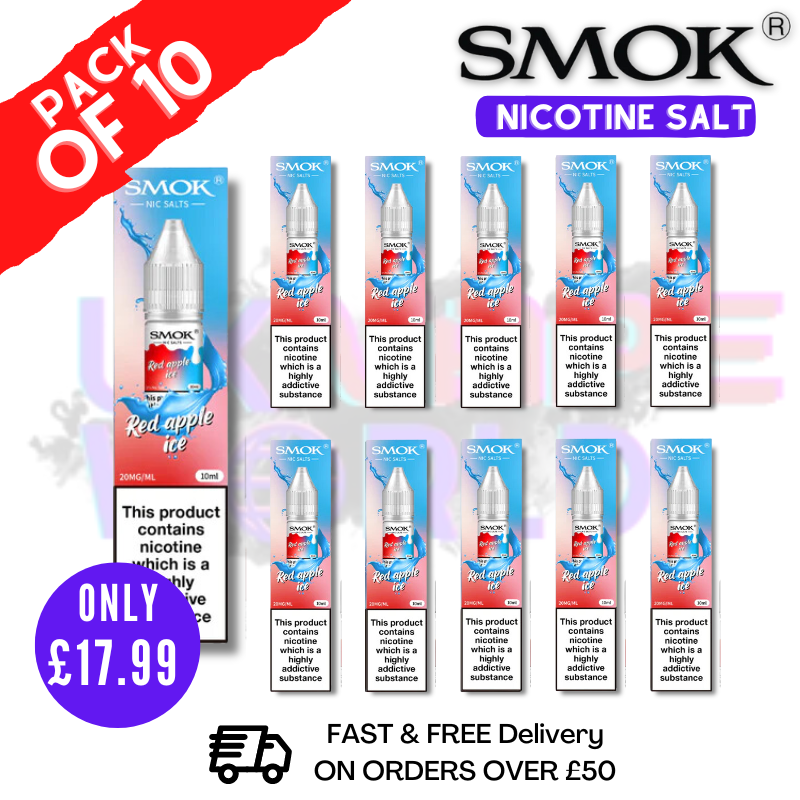 Shop Red Apple Ice Smok Nic Salt E Liquid BOX OF 10 - UK Vape World