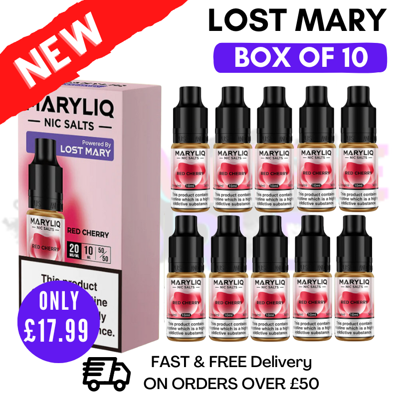 Shop Red Cherry MaryLiq Nic Salt BOX OF 10 - UK Vape World 