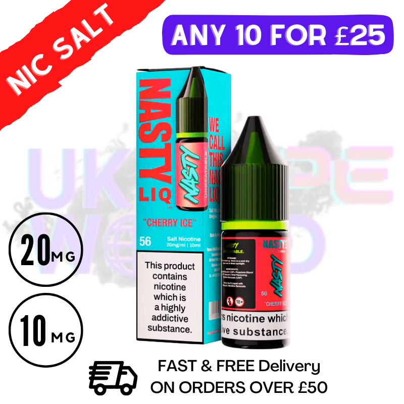 Buy NastyLiq 'Cherry ICE' Nic Salt By Nasty Eliquids Online - UK VAPE World