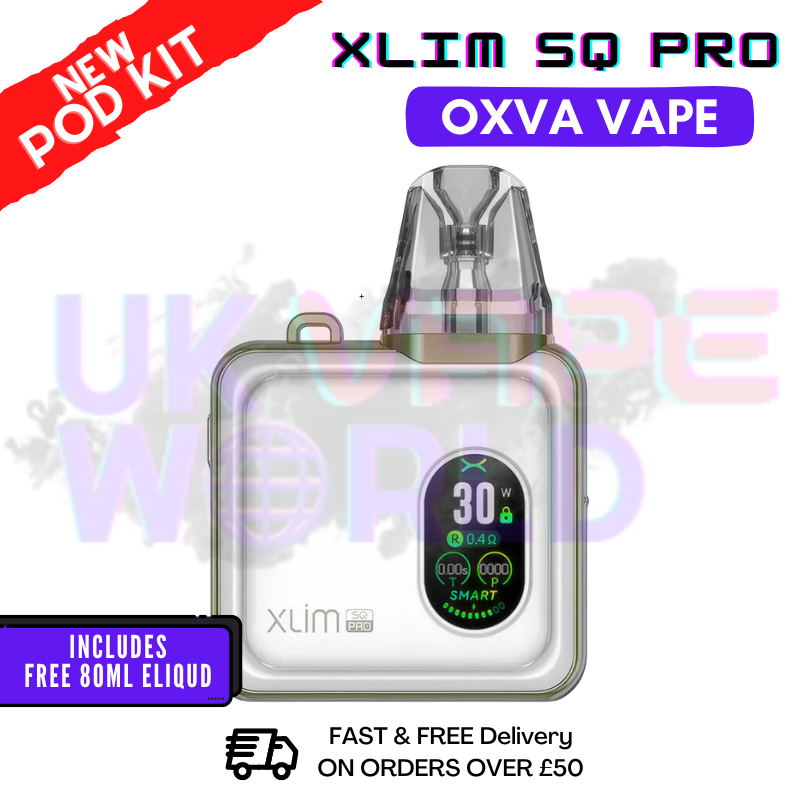 Shop Spring White Oxva Xlim SQ Pro Vape Kit | £19.99 + Free Liq - UK Vape World