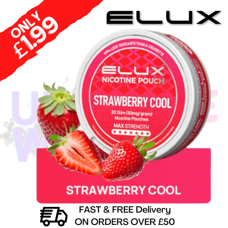 Shop Strawberry Cool Elux Legend Nicotine Pouches - ONLY £1.99 - UK Vape World