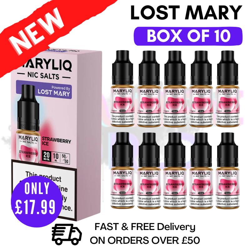 Shop Strawberry Ice MaryLiq Nic Salt BOX OF 10 - UK Vape World