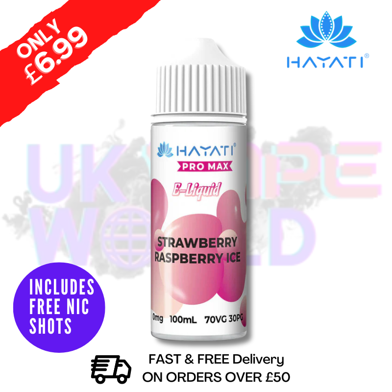 Shop Strawberry Raspberry ICE Hayati Pro Max Shortfill Juice 100ML Eliquid - UK Vape World