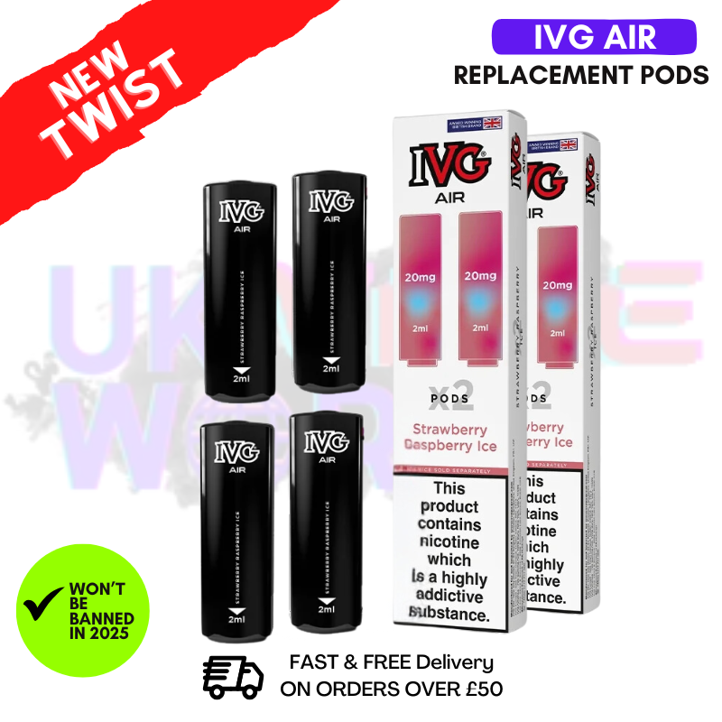 IVG AIR Pods Strawberry Raspberry ICE Pack Of 4