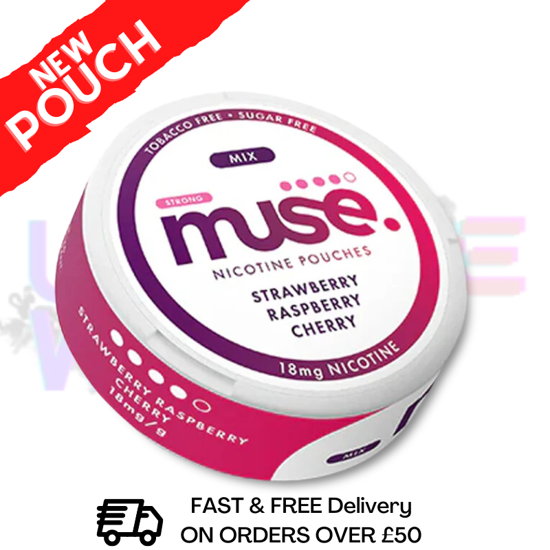 Shop Strawberry Raspberry Cherry Muse Nicotine Pouches - UK Vape World