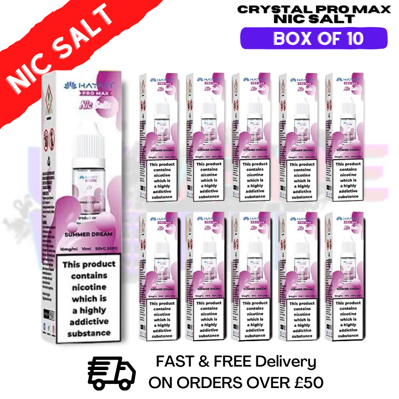 Shop Summer Dream Hayati Crystal Bar Pro Max Pack Box Of 10 Nic Salts - UK Vape World