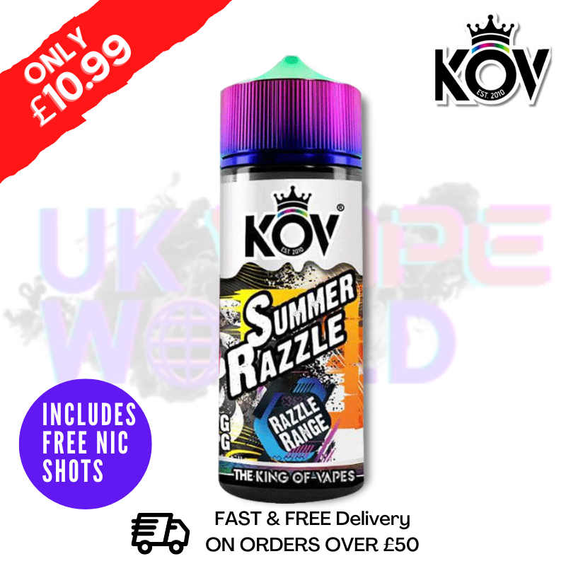 Shop Summer Razzle Range KOV 100ML Eliquid Shortfill E Juice - UK Vape World