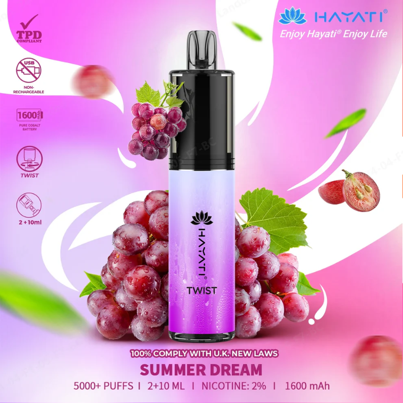 Shop Summer Dream Hayati 5000 Twist Puff 5K Disposable Kit - UK Vape World