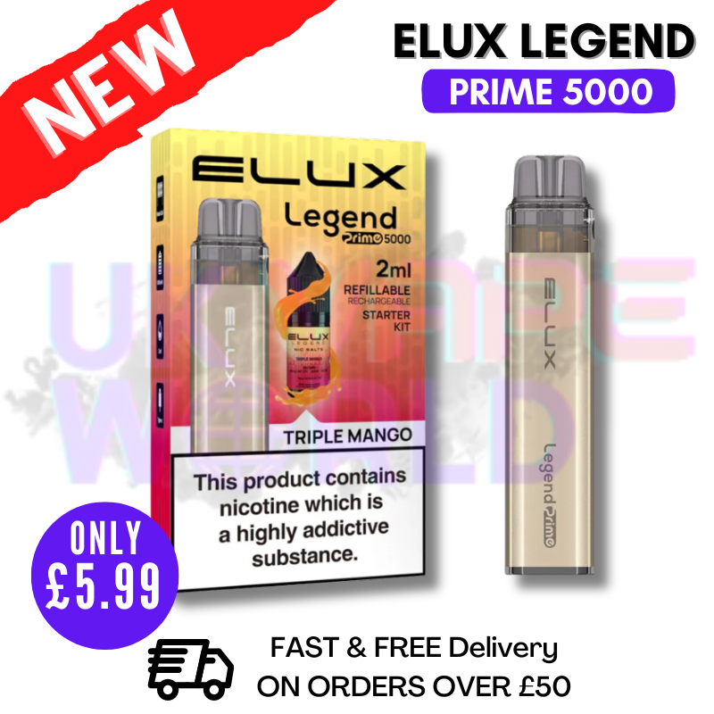 Shop Triple Mango Elux Legend PRIME 5000 Puff Disposable Vape Kit - UK Vape World