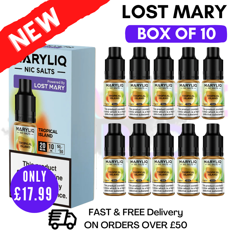 Shop Tropical Island MaryLiq Nic Salt BOX OF 10 - UK Vape World