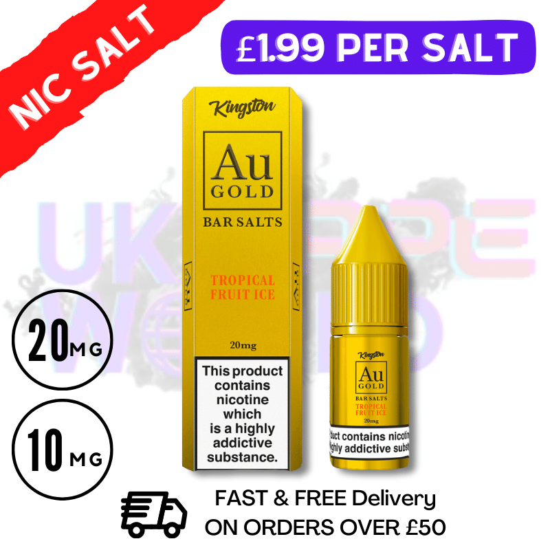 Shop Tropical Fruit Ice By Kingston AU Gold Bar Salt 10ML Nicotine Salt eLiquid - UK Vape World