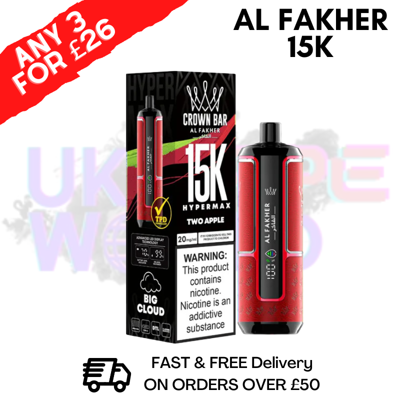 Shop Two Apple Al Fakher HyperMax 15k Puff | ANY 3 FOR £26 - UK Vape World