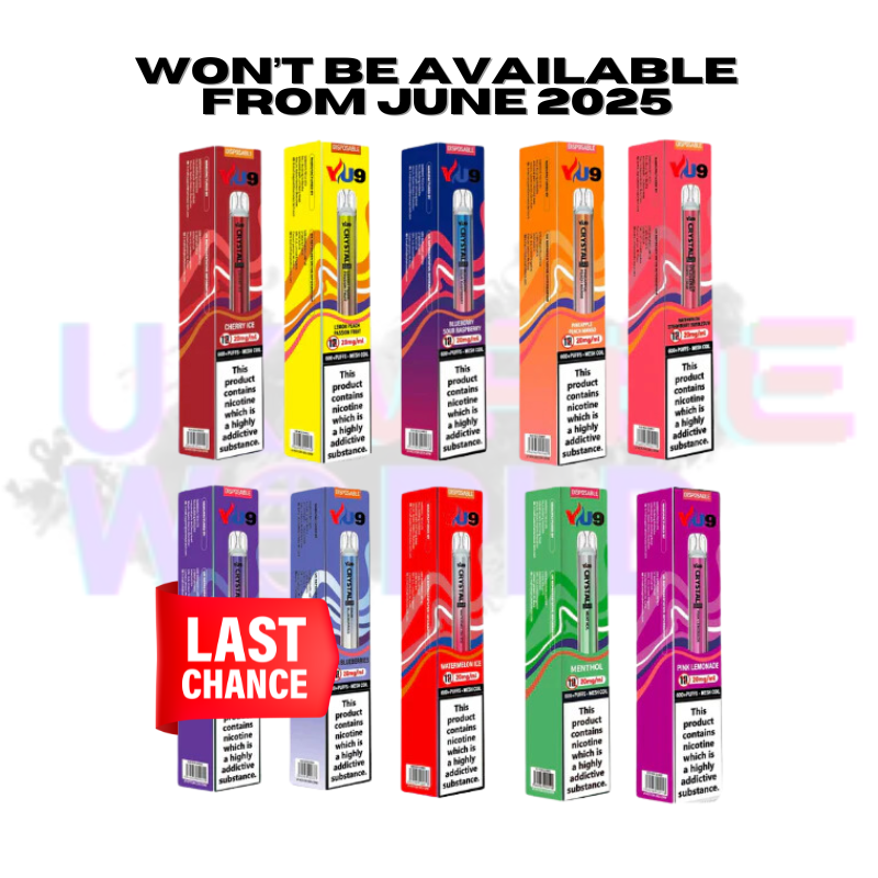 Shop VU9 Crystal 600 Puff - CLEARANCE £1.59 EACH - UK Vape World