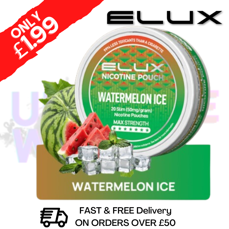 Shop Watermelon ICE Elux Legend Nicotine Pouches - ONLY £1.99 - UK Vape World