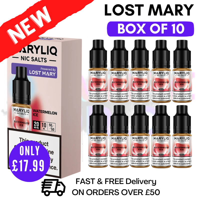 Shop Watermelon Ice MaryLiq Nic Salt BOX OF 10 - UK Vape World