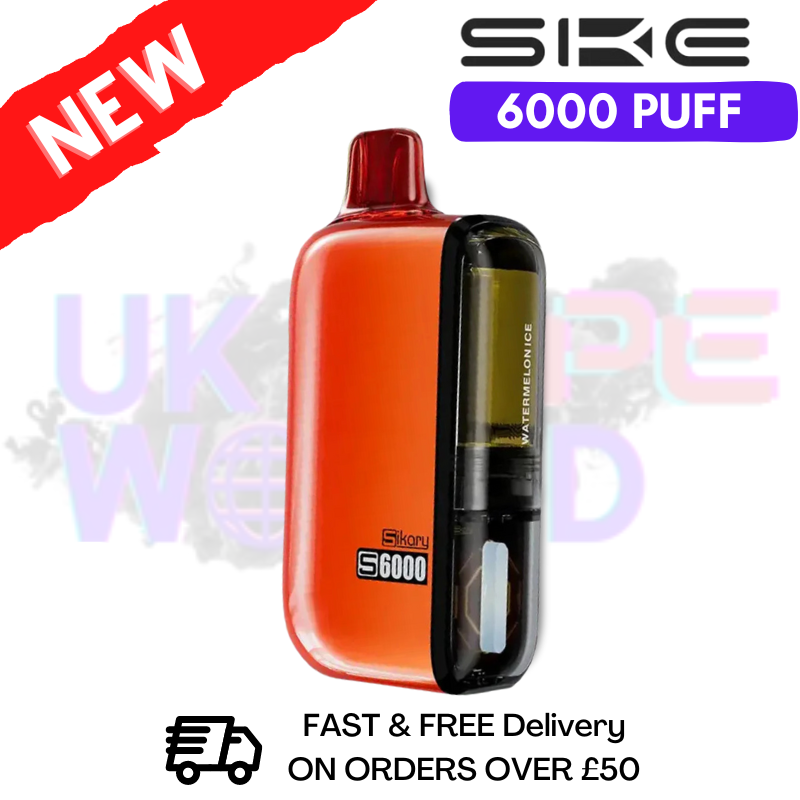 Shop Watermelon Ice SKE SIKARY 6000 PUFF 6K Disposable Kit - UK Vape World