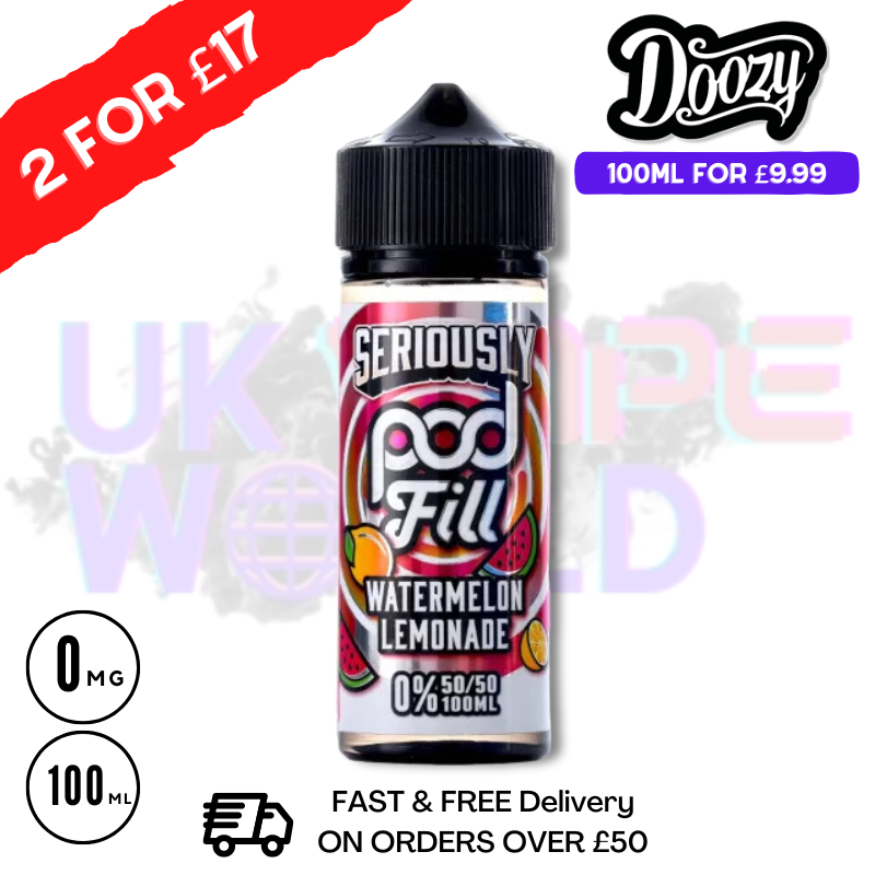 Shop Watermelon Lemonade Seriously PodFill Shortfill Juice (NEW) 100ML Eliquid - UK Vape World