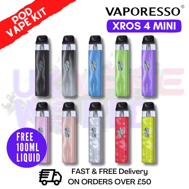 Shop Vaporesso Xros Mini 4 Kit + Free 100ML Eliquid - UK Vape World