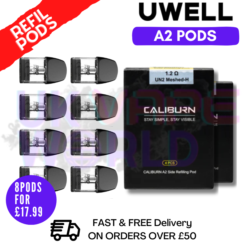 Shop Uwell Caliburn Replacement Pod (2 x Pack Of 4) - UK Vape World