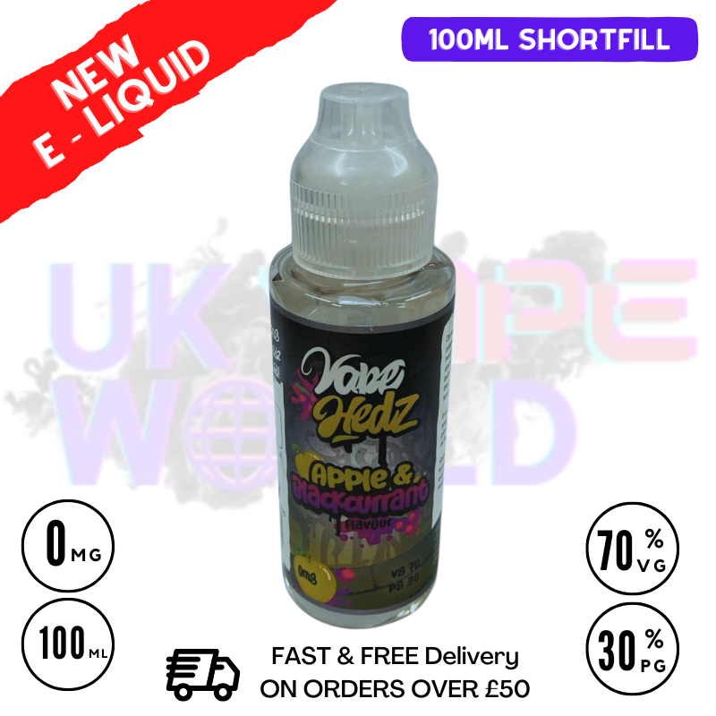 Shop Apple & Blackcurrant Vape Hedz 100ml Shortfill Eliquid - UK Vape World