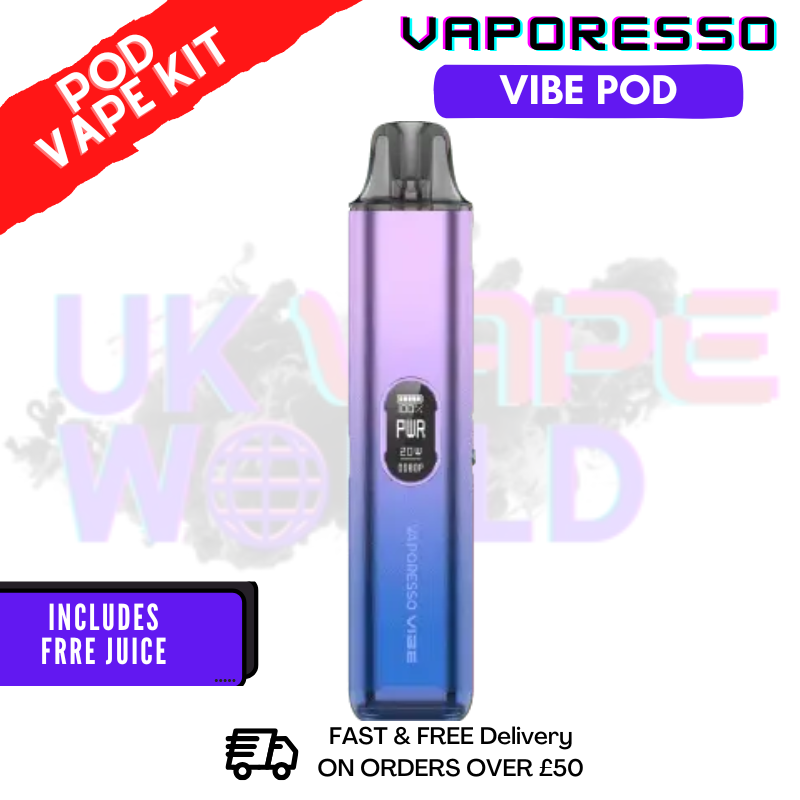 Shop Berry Purple Vaporesso Vibe Pod Kit + Free 100ML - UK Vape World