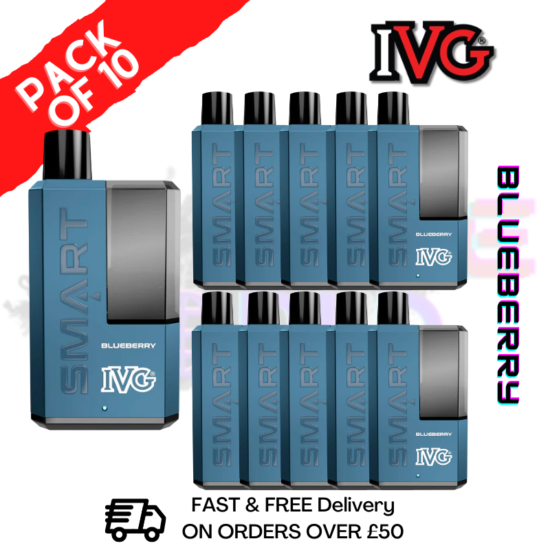 Shop Blueberry IVG Smart 5500 Puff Kit Pack / Box Of 10 - UK Vape World