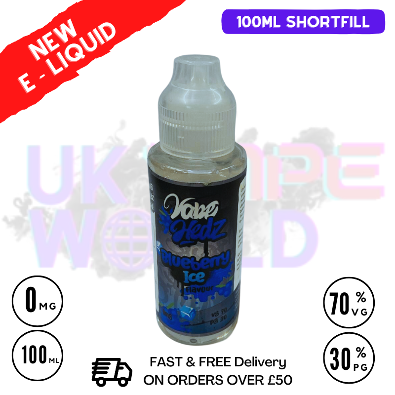 Shop Blueberry ICE Vape Hedz 100ml Shortfill Eliquid - UK Vape World