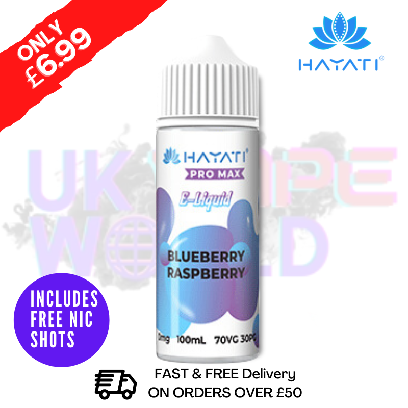 Shop Blueberry Raspberry Burst Hayati Pro Max Shortfill Juice 100ML Eliquid - UK Vape World