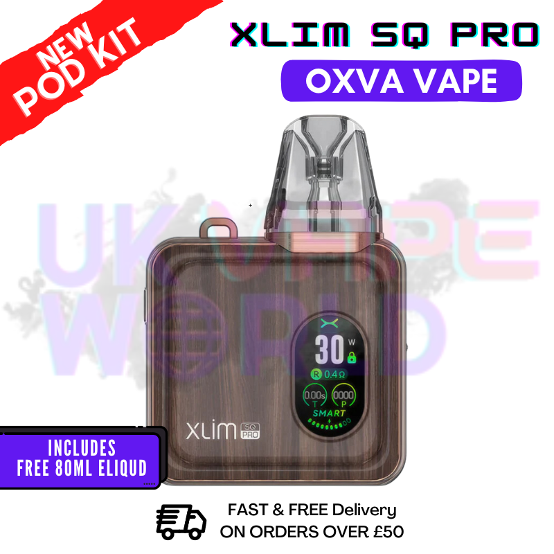 Shop Bronze Wood Oxva Xlim SQ Pro Vape Kit | £19.99 + Free Liq - UK Vape World