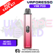 Shop Cherry Pink Vaporesso Vibe Pod Kit + Free 100ML - UK Vape World