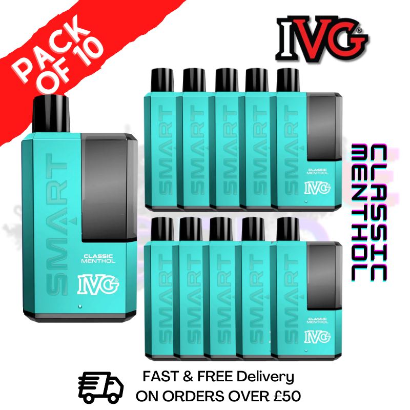 Shop Classic Menthol IVG Smart 5500 Puff Kit Pack / Box Of 10 - UK Vape World