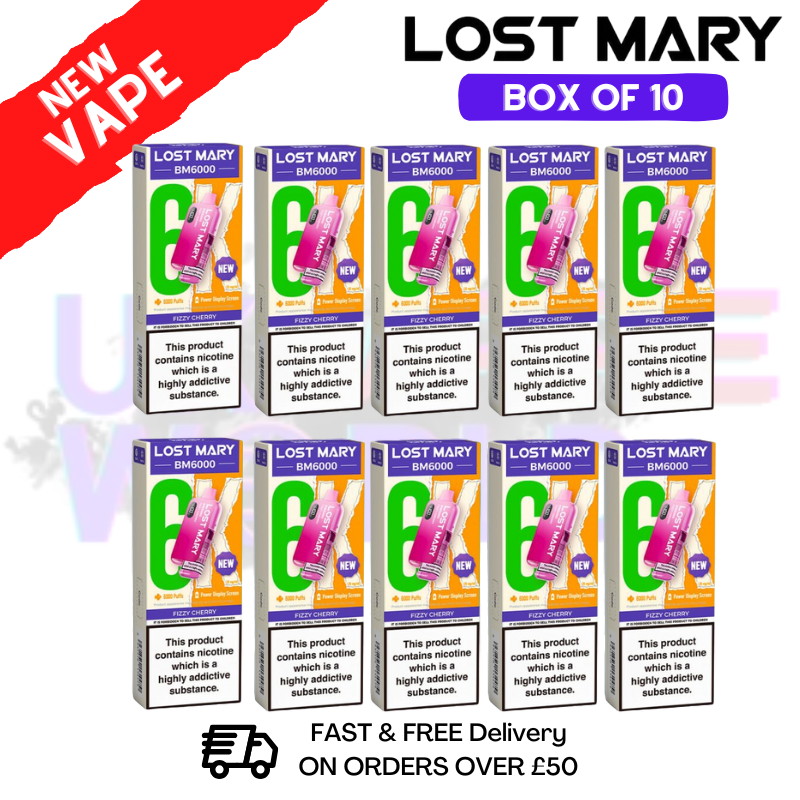 Fizzy Cherry LOST MARY 6000PUFF 6K Box Of 10