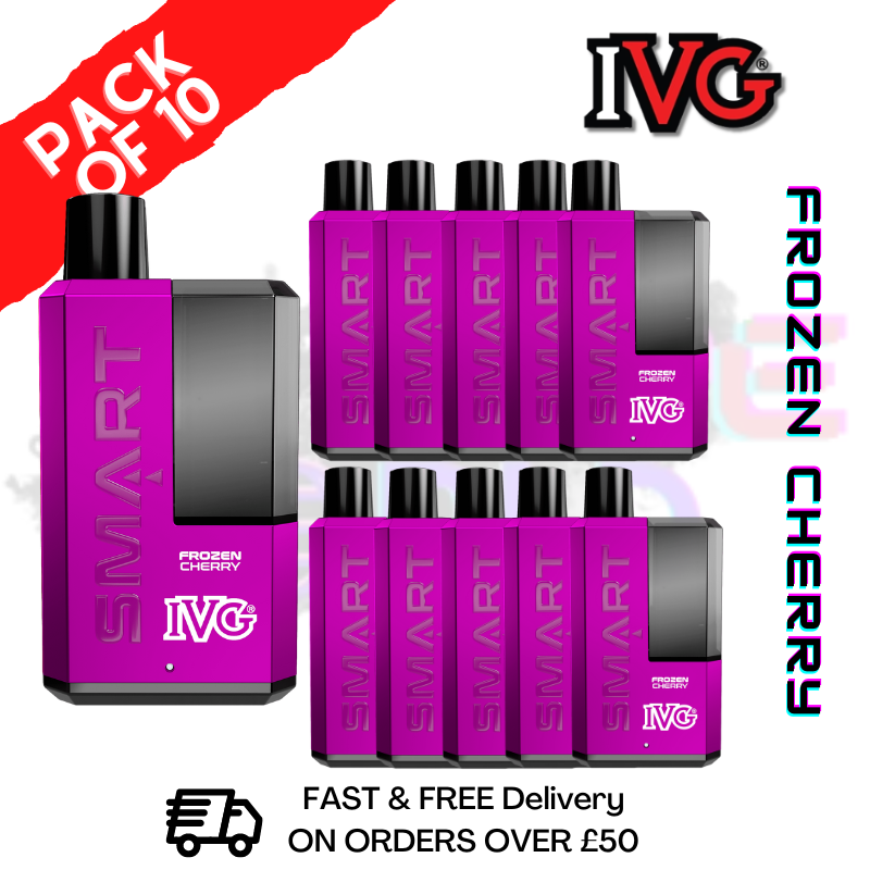 Shop Frozen Cherry IVG Smart 5500 Puff Kit Pack / Box Of 10 - UK Vape World